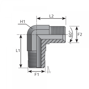 90° BSP (collīgie) adapteri ar cilindrisku un konisku ārējo vītni. (LMGK..MG)